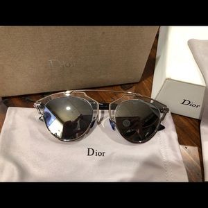 Authentic Dior so real sunglasses in silver mirror